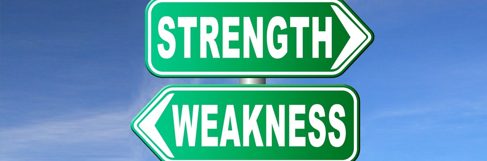 Sign saying Strength and Weakness