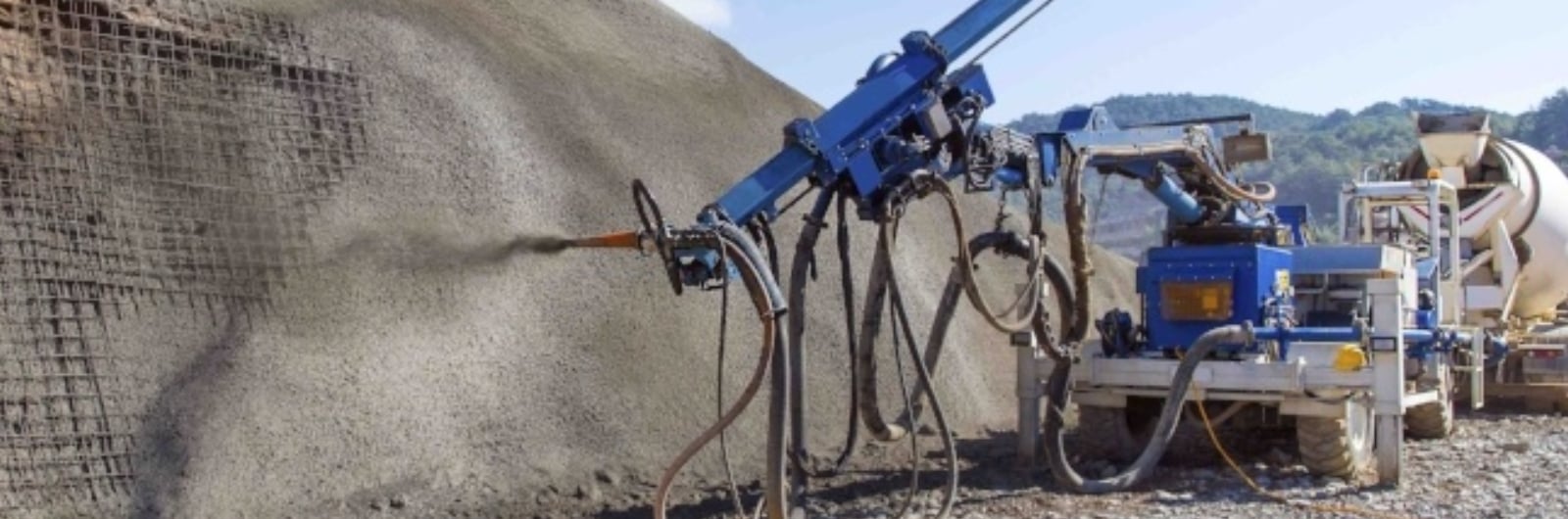 tools spraying concrete