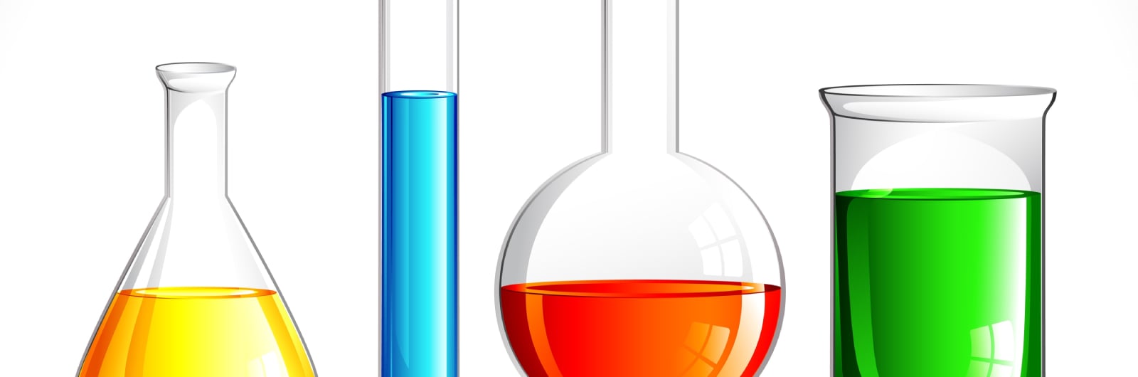 lab glasses with different colors