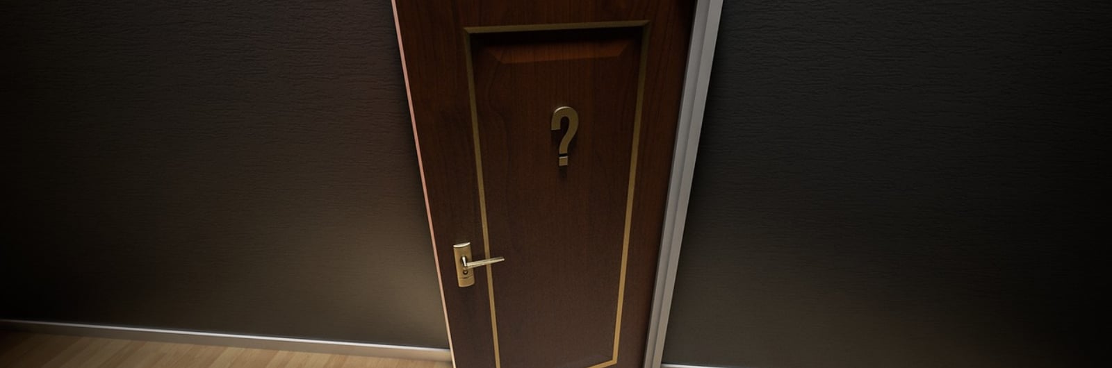 Door with question mark on it