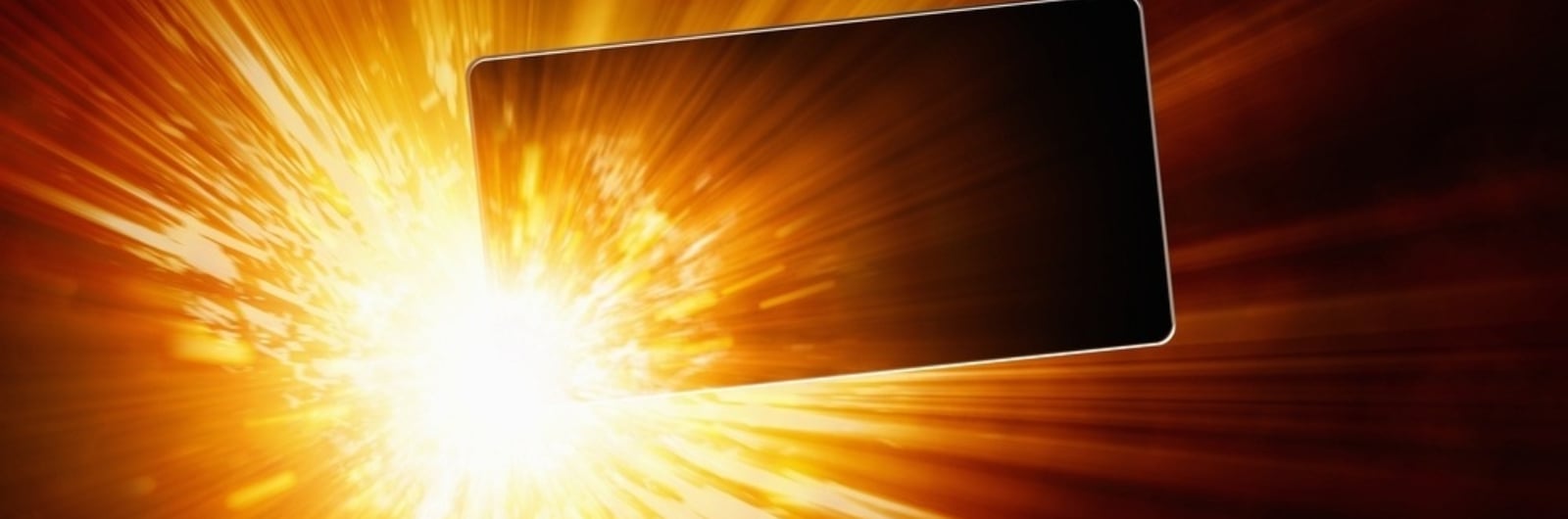 strong light from the corner of a phone