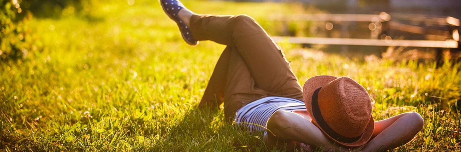 Man relaxing in the grass